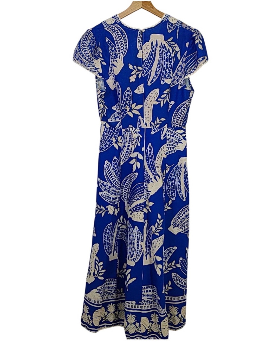 Farm Rio Blue & White Printed Midi Dress - Womens M - Picture 3 of 5